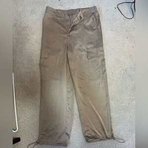 Cool Tone Tan Silky Pants With Pockets